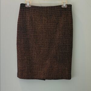 Talbots straight skirt, size 4p, black, brown and gold tweed